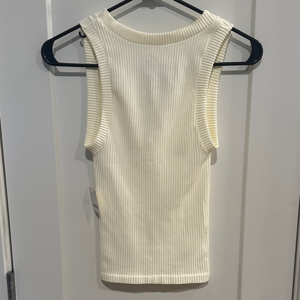 Free People Ivory Ribbed Tank Top - Picture 5 of 5